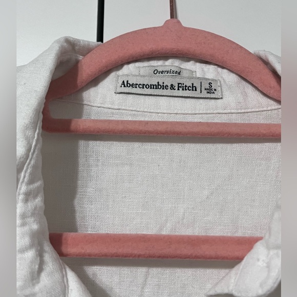 Oversized Abercrombie and Fitch Linen Blend button down shirt (little sheer) - Picture 2 of 4